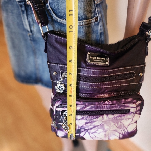 Angel Barcelo Vegan Purple Tie-Dye Crossbody Bag EUC - Picture 10 of 16